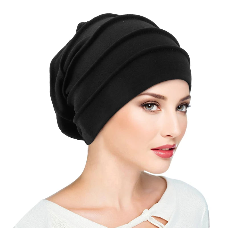 Gorro respirable para mujer, turbante Hijabs para mujer, gorro de tela elástica para la cabeza, gorro suave con volantes para quimio contra el cáncer, bufanda musulmana, venta al por mayor