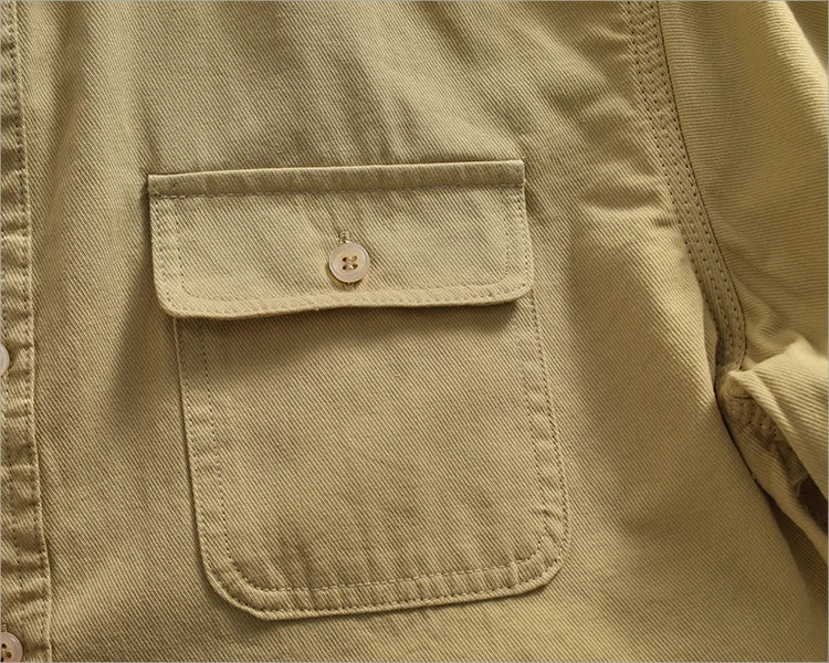 Camisa Informal Hombre | Algodón Retro | Bolsillo Tubo | Manga Corta | Ticotrendy