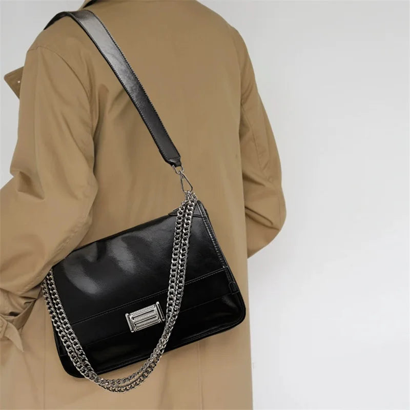 Marca LAORENTOU, bolso de hombro de piel sintética para mujer, bolso cruzado de gran capacidad para Otoño e Invierno 2025