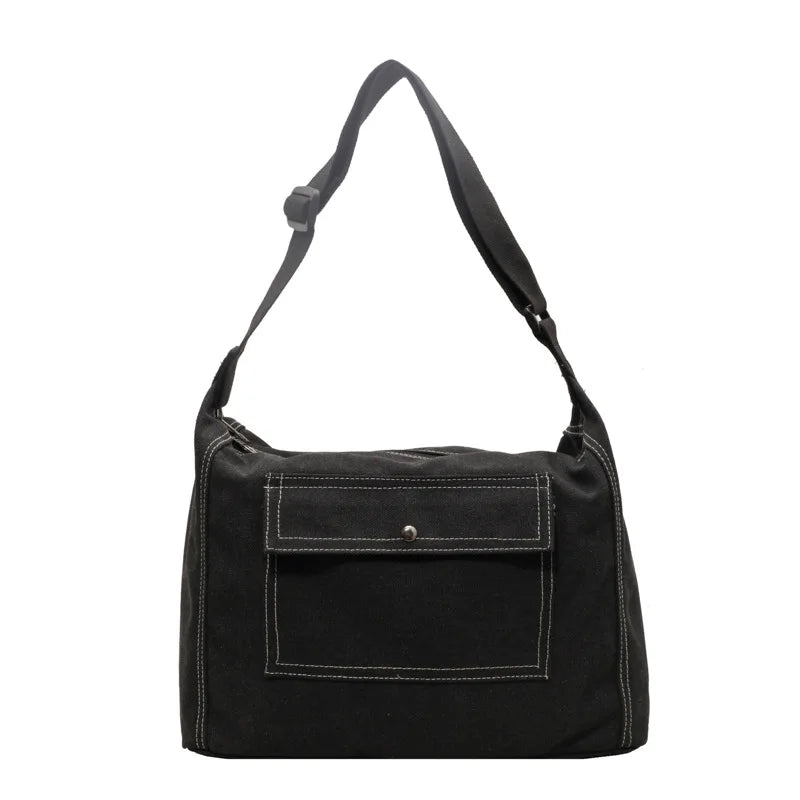 Bolso De Hombro Retro Mujer Lona Grande Casual Universitaria