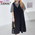 Vestido Holgado | Talla Grande | Diseño de Dos Piezas Falsas