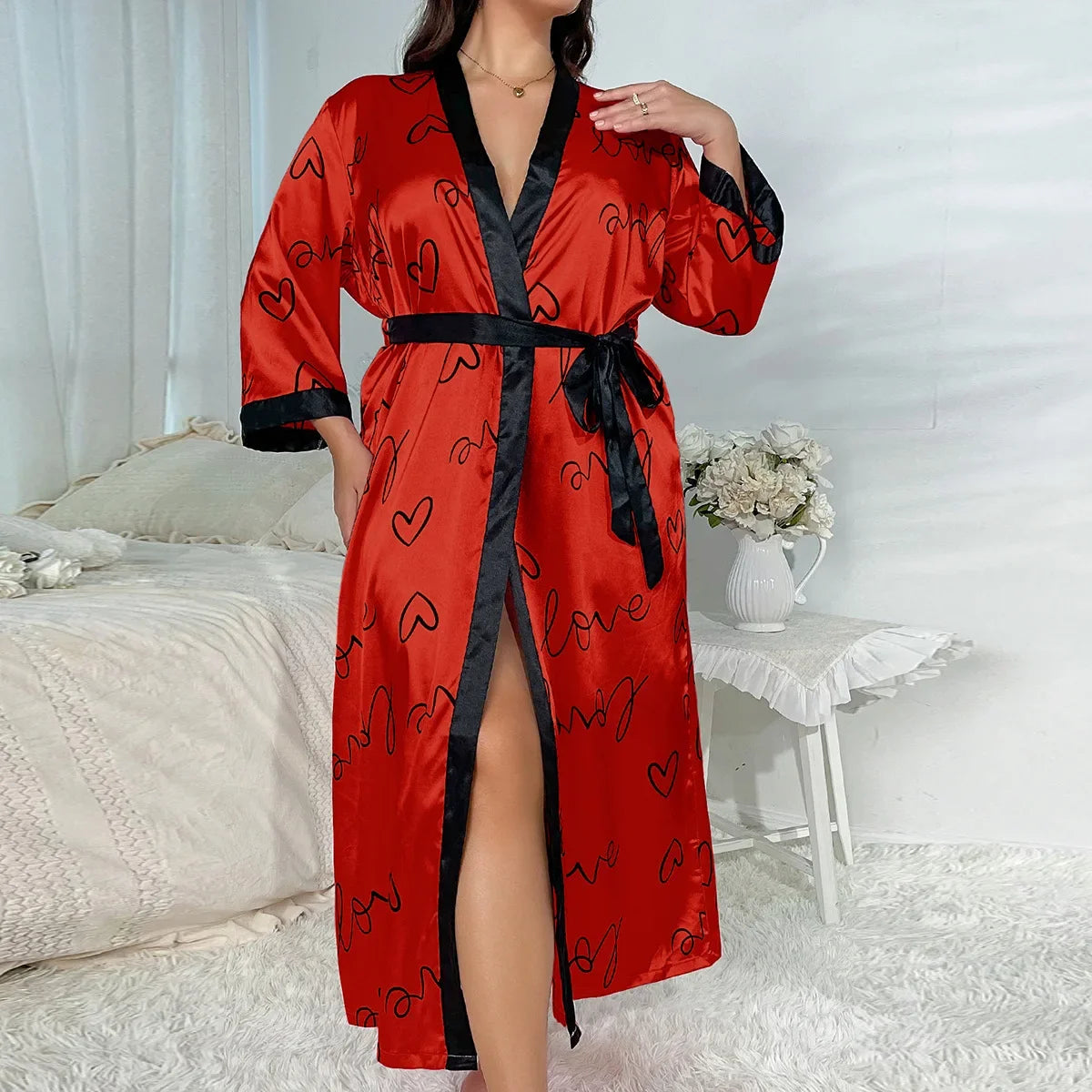 Pijama Holgado Estampado | Imitación Seda Talla Grande | Tico Trendy