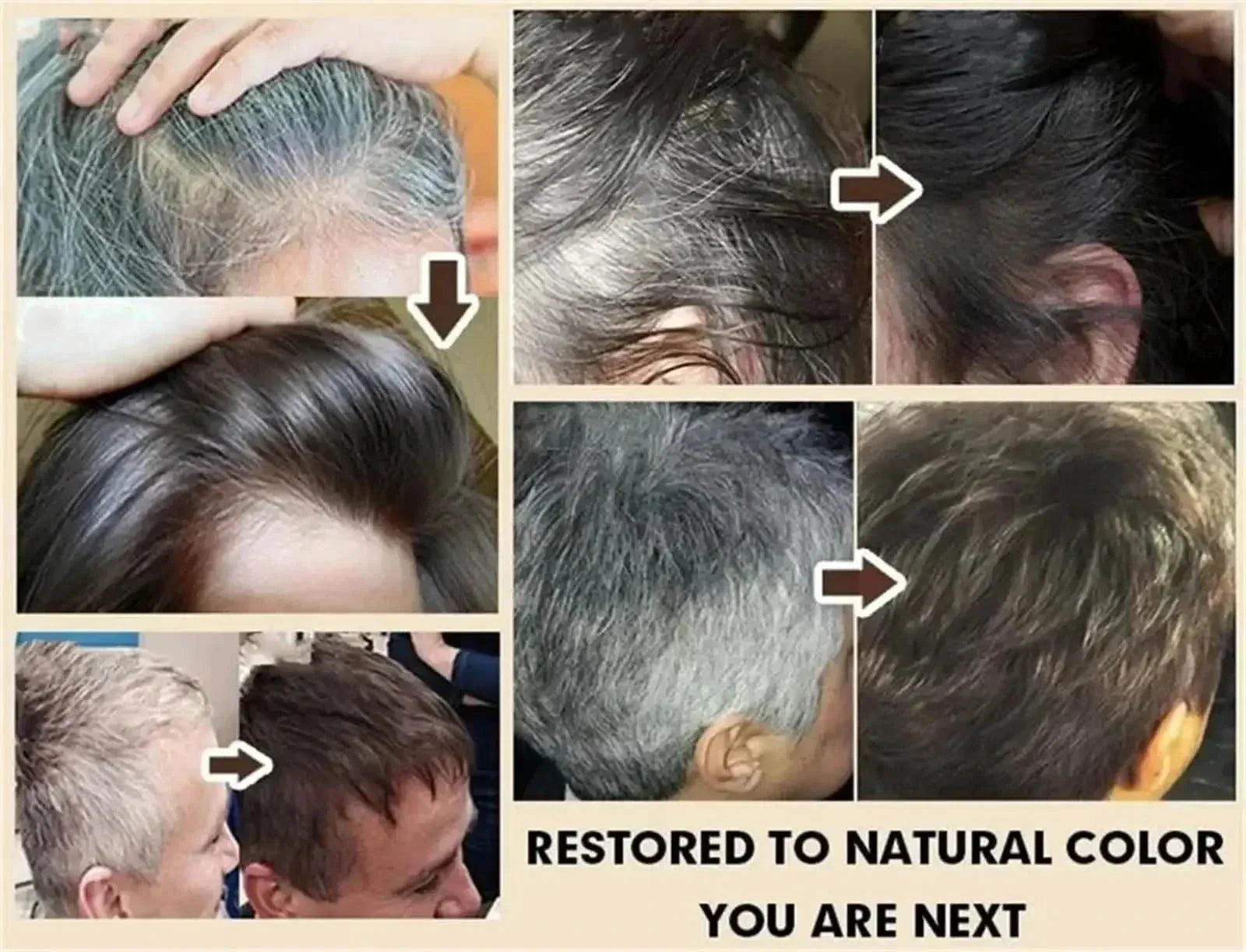 Champú de tinte para el cabello a base de hierbas naturales 3 en 1, cambio de Color del cabello, cabello gris a marrón oscuro, negro, cuidado nutritivo profundo