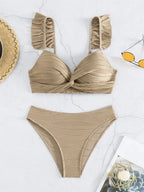Bikini Push Up con Detalle Recortado y Volantes para Playa