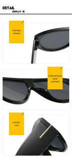 Gafas Sol Piloto Gran Tamaño Punk | Montura Grande UV400 Diseño Lujo Unisex