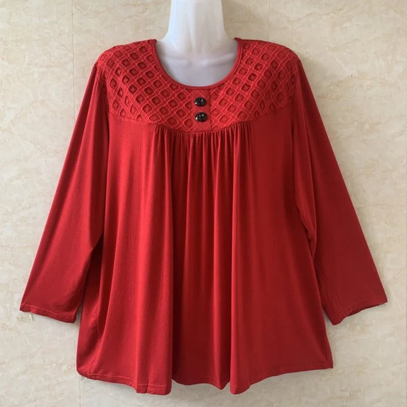 Top Vintage | Talla Grande | Encaje y Manga Larga | Tico Trendy
