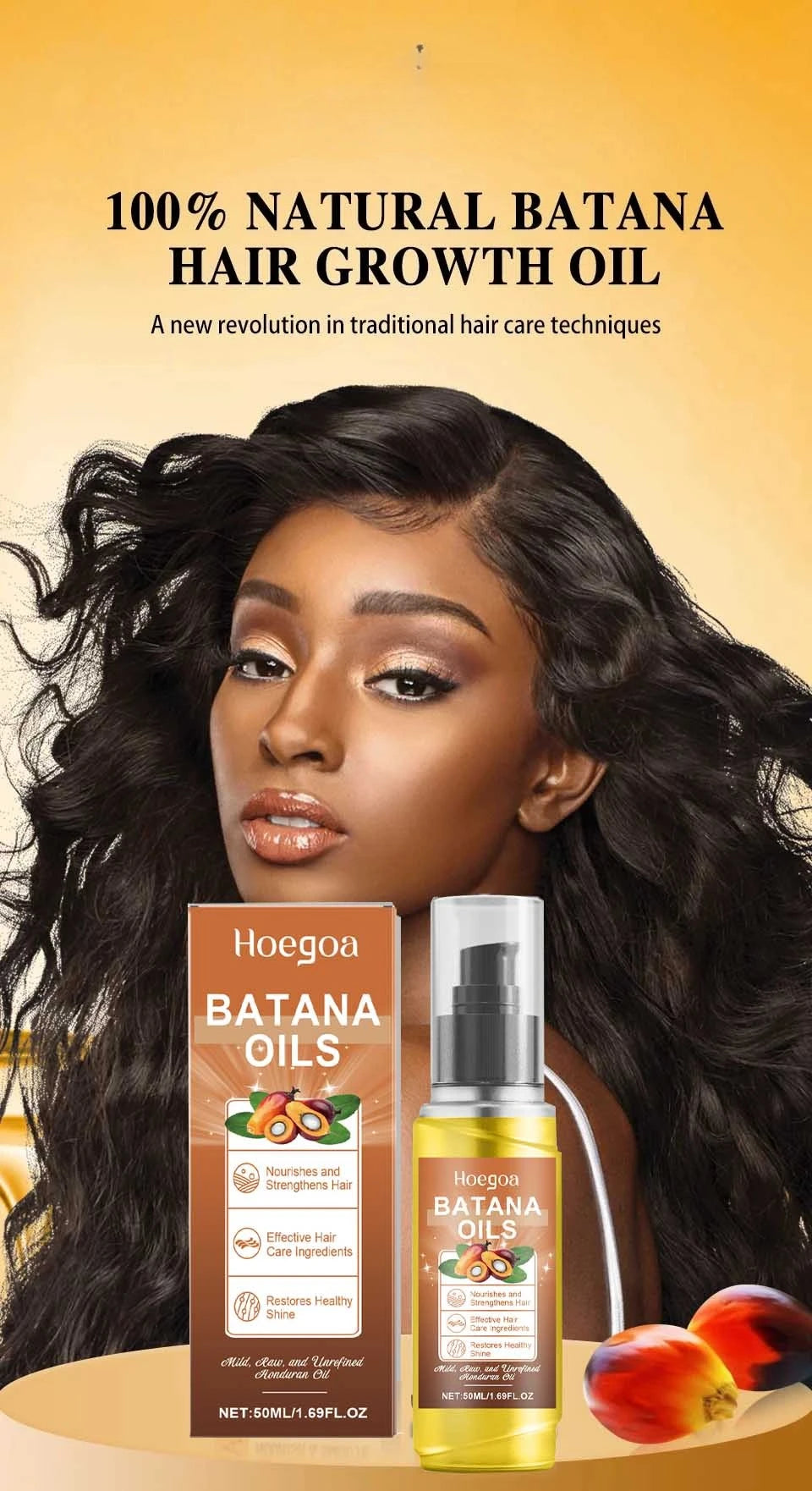 Aceite de Batana natural para hombres y mujeres, crecimiento rápido del cabello, aceite de Batana puro, nutre el cabello brillante, cuidado saludable, antipérdida de cabello