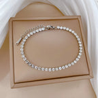 Pulseras de cadena de tenis de circonio brillante de acero inoxidable para mujeres y niñas, brazalete de lujo, accesorios de mano, regalos de joyería para amigos