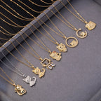 Sanrio lindo Hello Kitty collares con colgante de circón para mujeres niñas encantador gato de dibujos animados gatito cadena de acero inoxidable regalos de joyería
