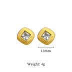 Pendientes cuadrados de circonita minimalistas de acero inoxidable para mujeres y hombres, pendientes geométricos simples de moda, accesorios de joyería