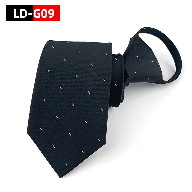 Corbata Preatada Cremallera Estrecha Estilo Tico Negocios Elegancia Diaria