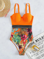 Bikini Tropical con Estampado de Malla | Contraste | Playa y Verano