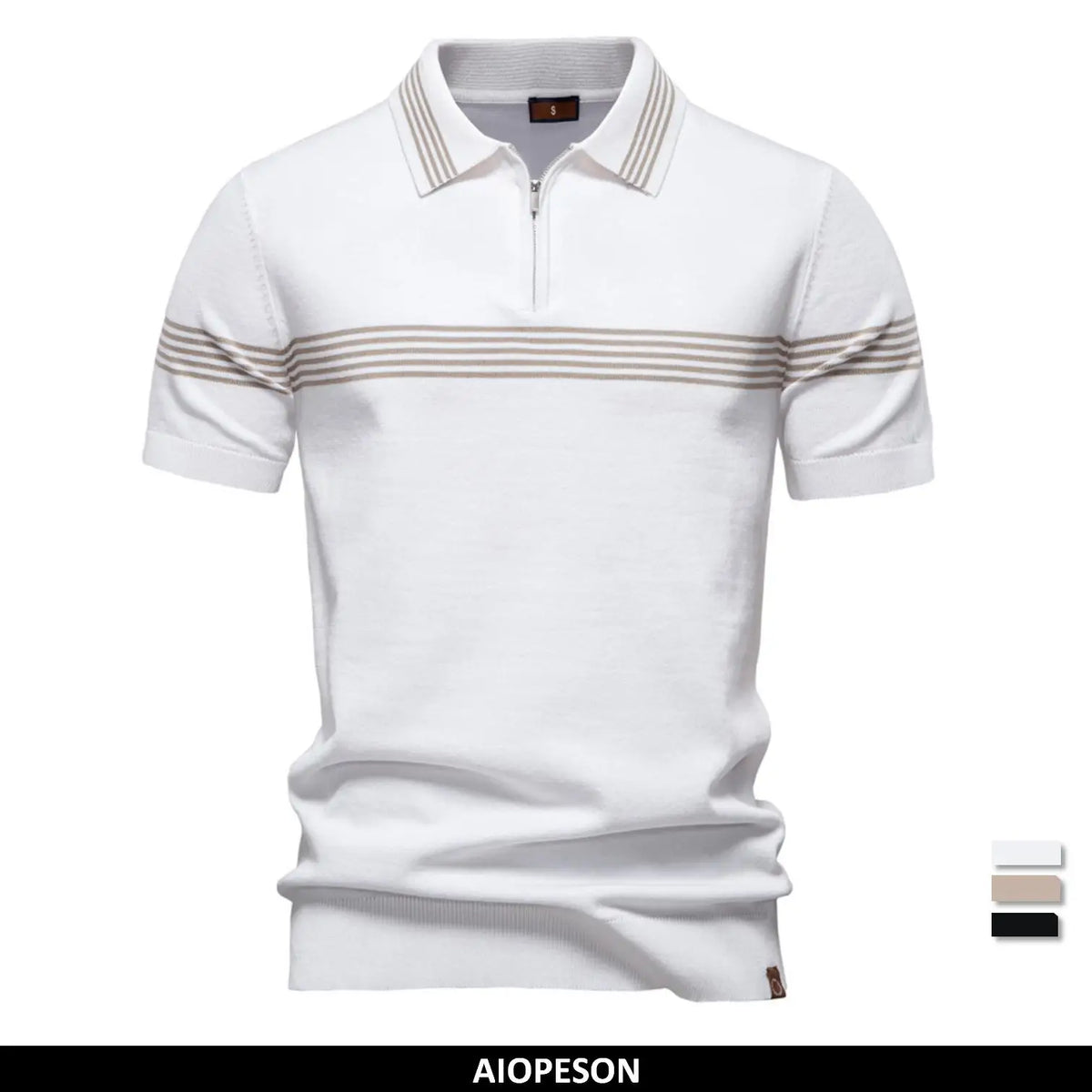 Polo Ajustado Negocios Hombre | Liso o Rayas Transpirable | Tallas S-XXL | Tico Trendy