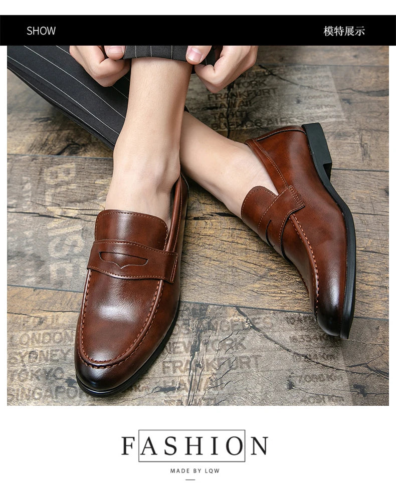 Mocasines de Cuero para Hombre | Talla Grande 48 | Clásicos para Fiesta y Oficina | Tico Trendy