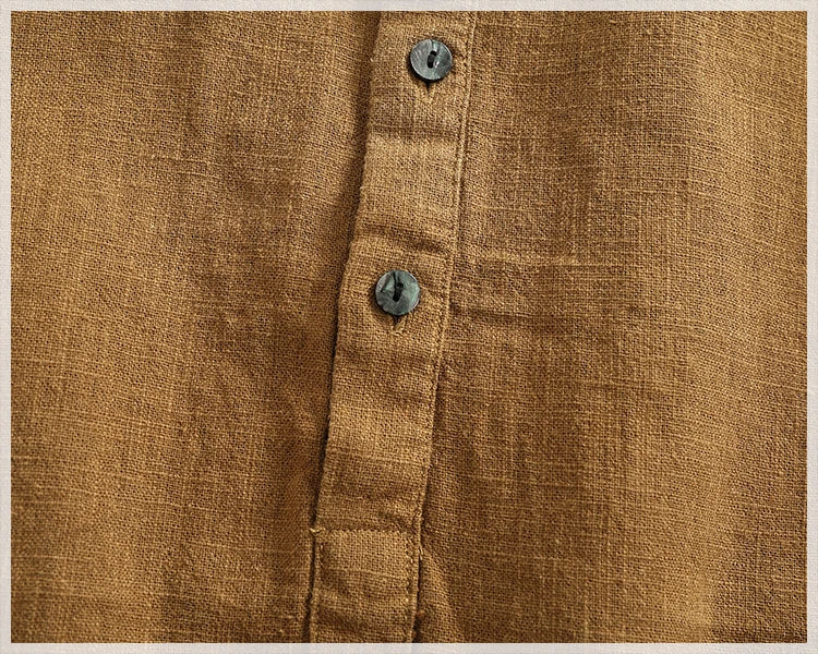 Camisa Lino Algodón Hombre | Estilo Retro | Manga Corta | Cuello Abierto | Ticotrendy Costa Rica