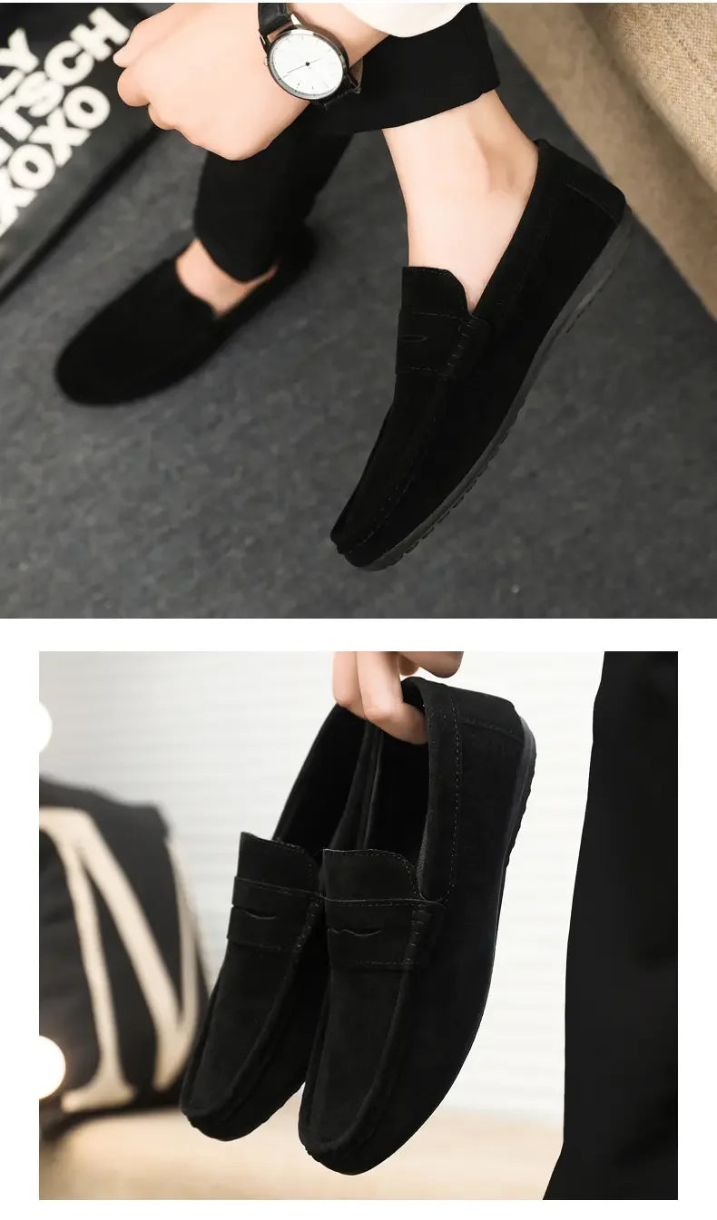 Mocasines Lona Hombre ∣ Transpirables Ligeros ∣ Conducción Zapatos Planos