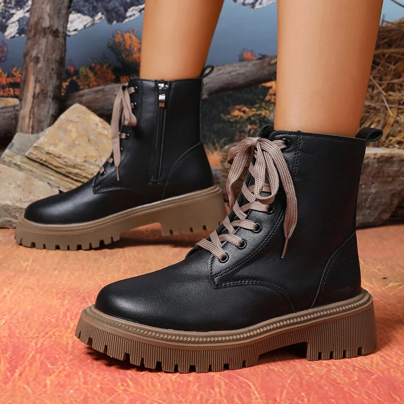 Botines de Plataforma con Cordones | Estilo Urbano Tico | Mujer