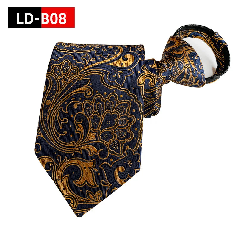 Corbata Preatada Con Cremallera Para Hombre Mujer Diseño Clásico