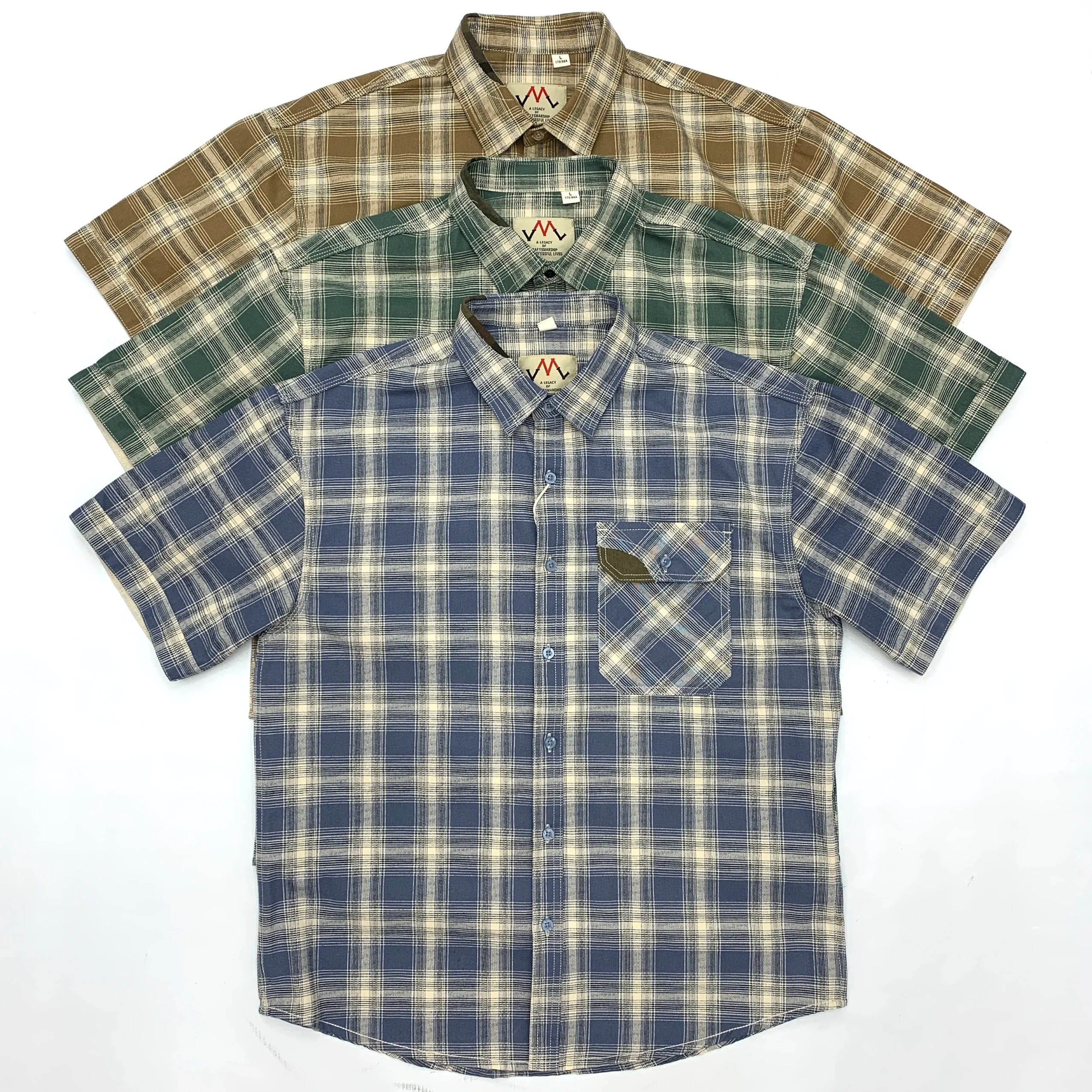 Camisa Cuadros Hombre | Algodón 100% | Estilo Retro Japonés | Manga Corta | Ticotrendy Costa Rica