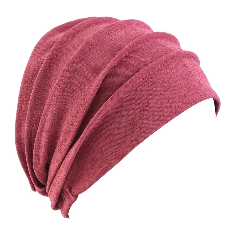 Gorro respirable para mujer, turbante Hijabs para mujer, gorro de tela elástica para la cabeza, gorro suave con volantes para quimio contra el cáncer, bufanda musulmana, venta al por mayor