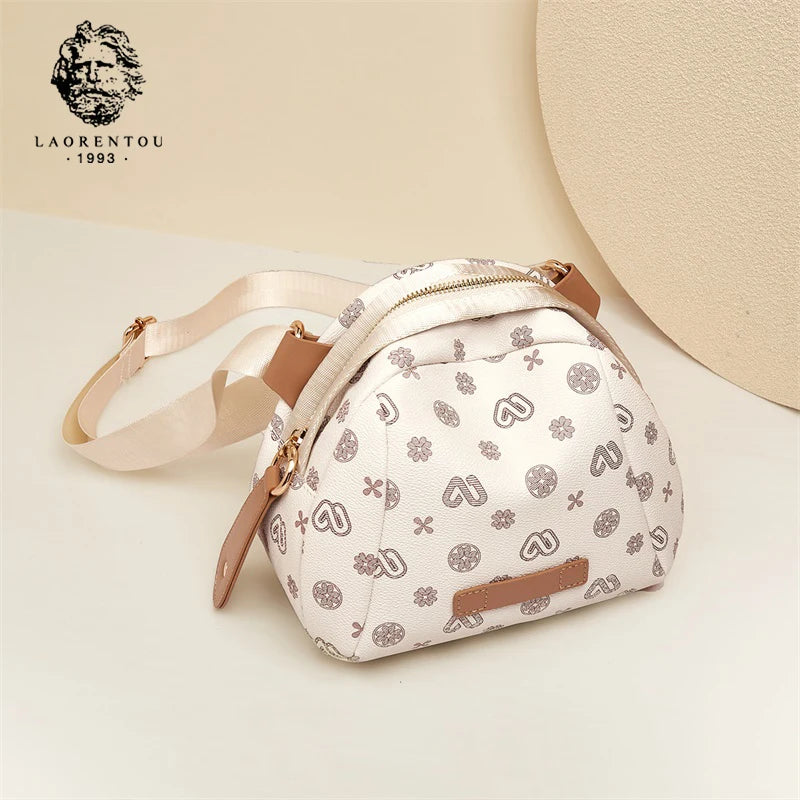 LAORENTOU 2025 bolso de hombro estampado de PVC a la moda para mujer, bolso cruzado diario de primavera y verano para mujer elegante