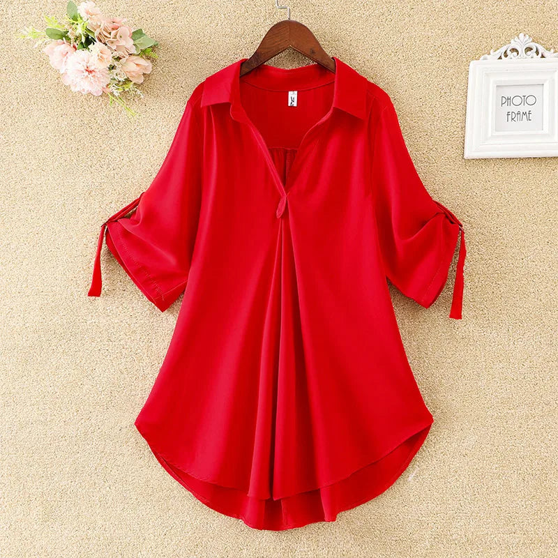 Blusa de gasa holgada para mujer | Moda de verano y otoño, talla grande