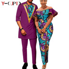 Vestido Volantes Estampado Africano Pareja | Camisa Cremallera Pantalón | Tallas S-6XL | Tico Trendy