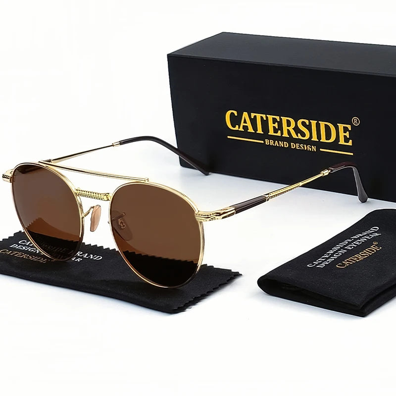 Gafas De Sol Circulares Hombre | Polarizadas UV400 Montura Metal Retro | Casual Clásico