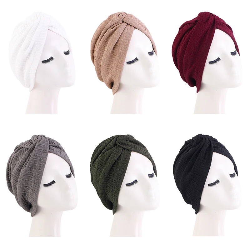 Nuevo turbante musulmán para mujer, gorro envolvente para la cabeza, pañuelo elástico para la cabeza, pañuelos, sombreros para el cabello para mujer, gorro, pañuelo interior islámico