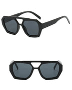 Gafas Sol Retro Doble Puente Montura Grande | Leopardo Té Degradado Moda Casual