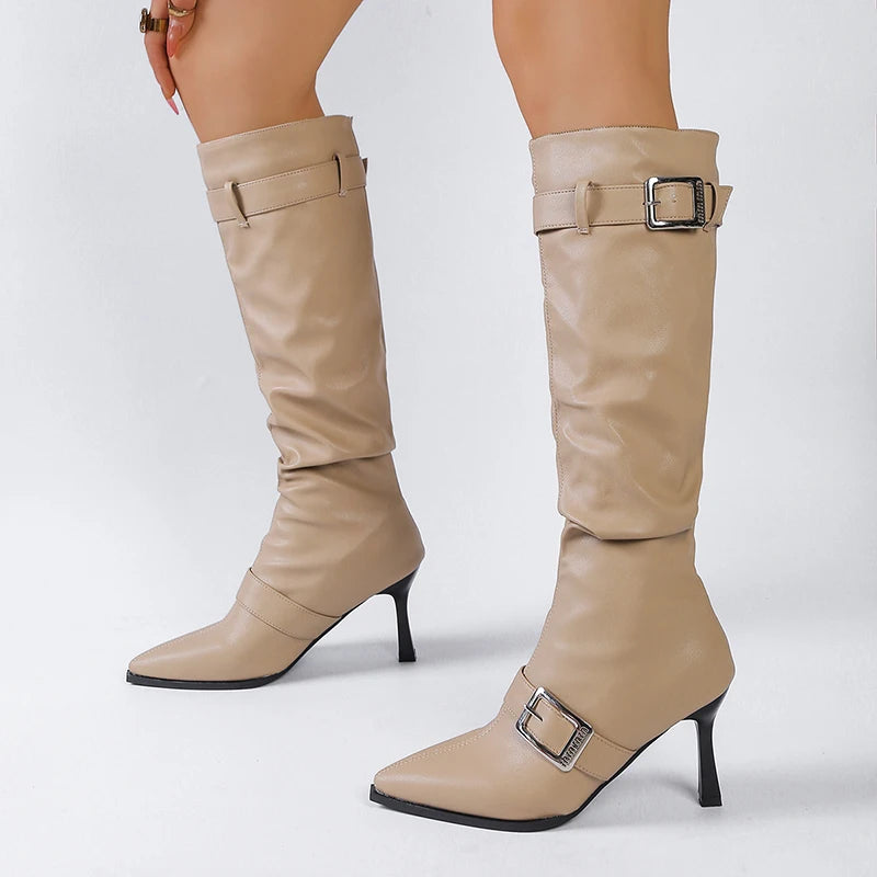 Botas de Mujer Negro Intenso | Punta de Pico | Estilo Fino