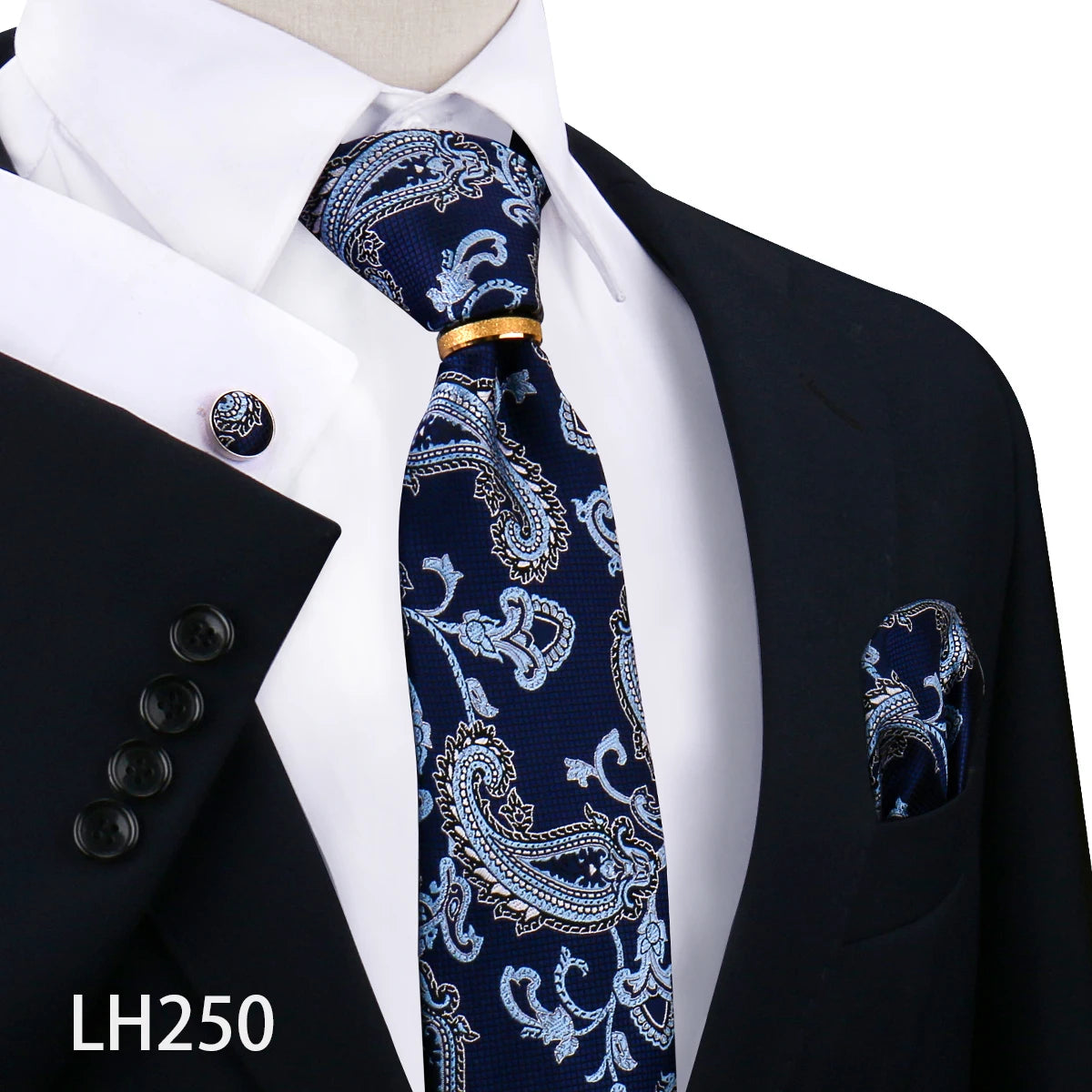 Set De Corbata Anillo Gemelos Pañuelo Accesorio De Traje Boda