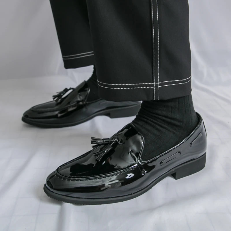 Zapatos Hombre Charol Morados Lujo Boda Fiesta Punta Puntiaguda | Talla 47