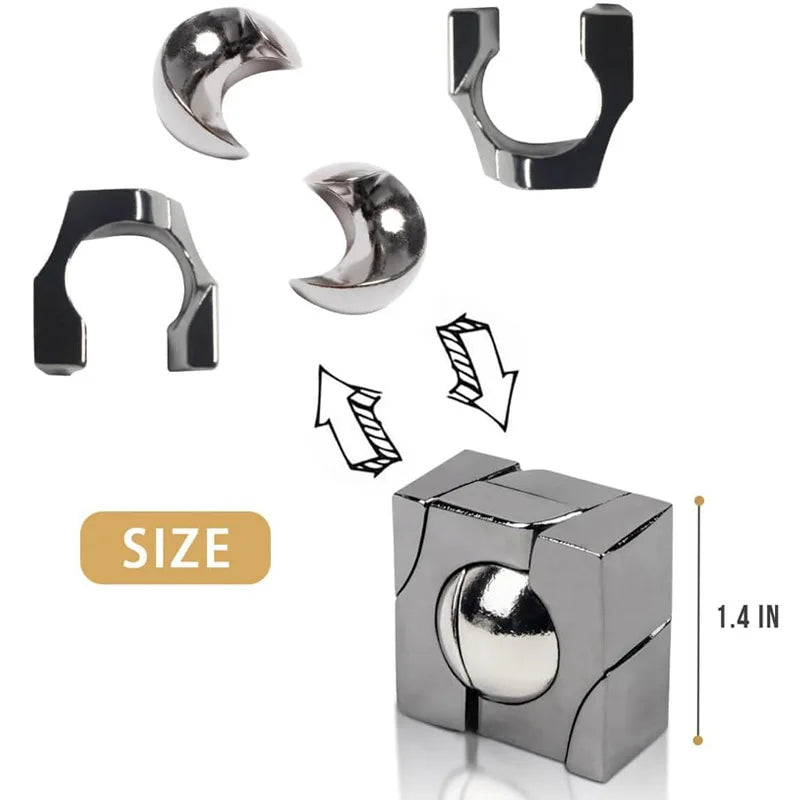 Rompecabezas de Metal para niños y adultos, juguetes educativos intelectuales, desbloqueo, prueba IQ, trucos de magia, regalos novedosos, 9 Uds.