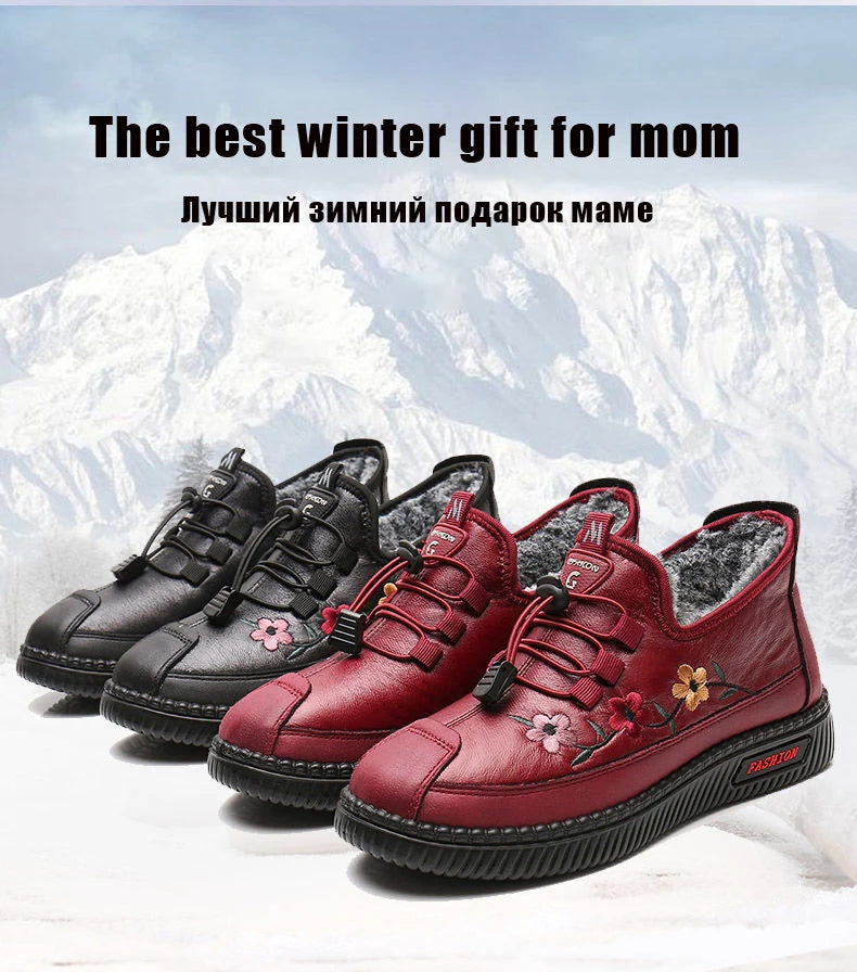Zapatillas De Invierno Para Mamá | Mocasines Tipo Oxford Felpa Calidad