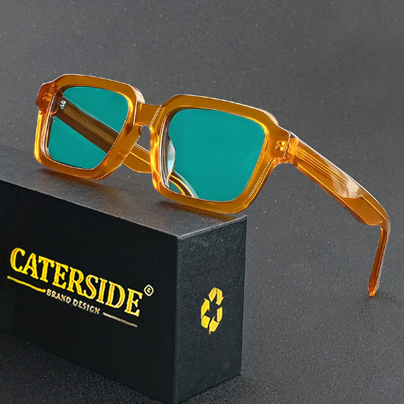 Gafas de Sol Polarizadas Caterside | Retro Cuadradas | Montura de Acetato | Unisex