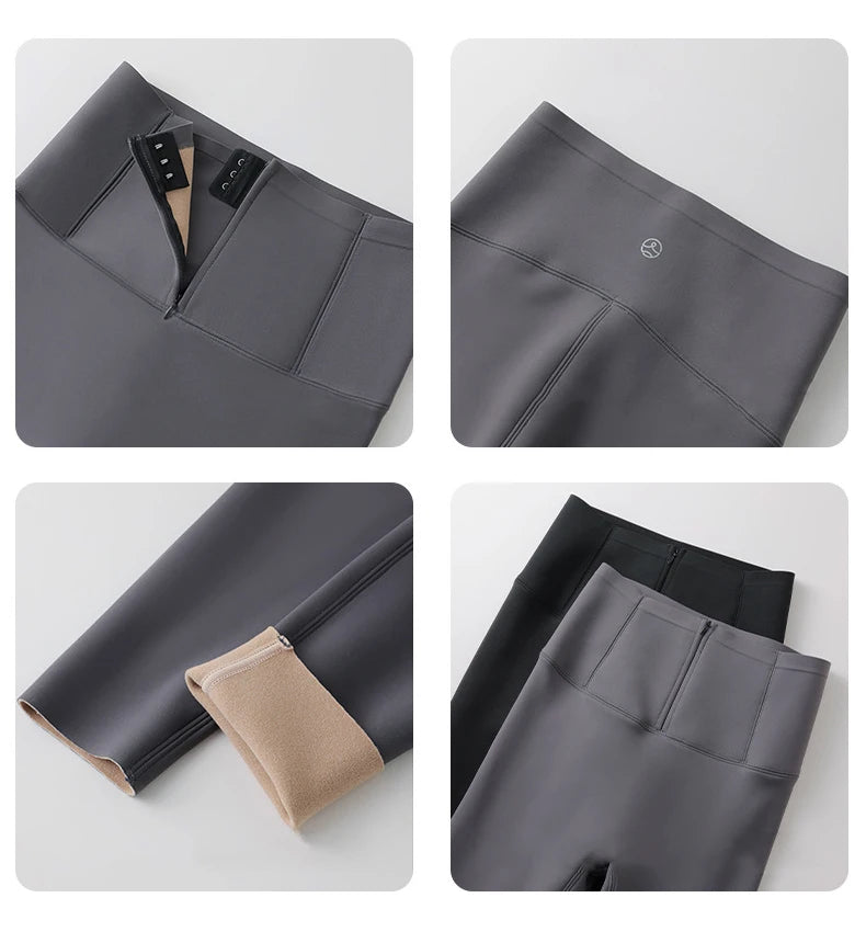 Leggings Piel Tiburón Polar Grueso | Moldeador Cremallera Cálida | Cintura Shaping OI | Ticotrendy