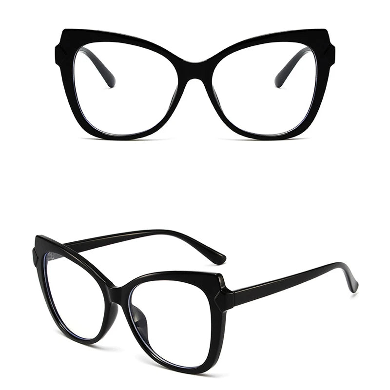 Montura Gafas Ojo Gato Lujo Personalidad | Protección Luz Azul Óptica Titanio Plástico