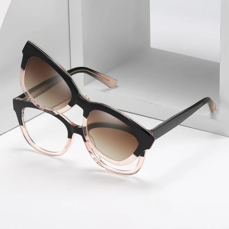Gafas Ópticas Polarizadas 2 en 1 Clip Magnético | TR90 Titanio Miopía Graduadas Negocios