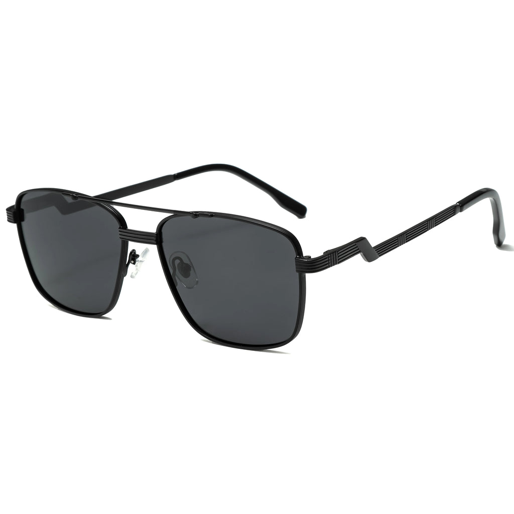 Gafas de Sol CATERSIDE Polarizadas | Lentes Planas y Doble Puente | Montura Metal | UV400