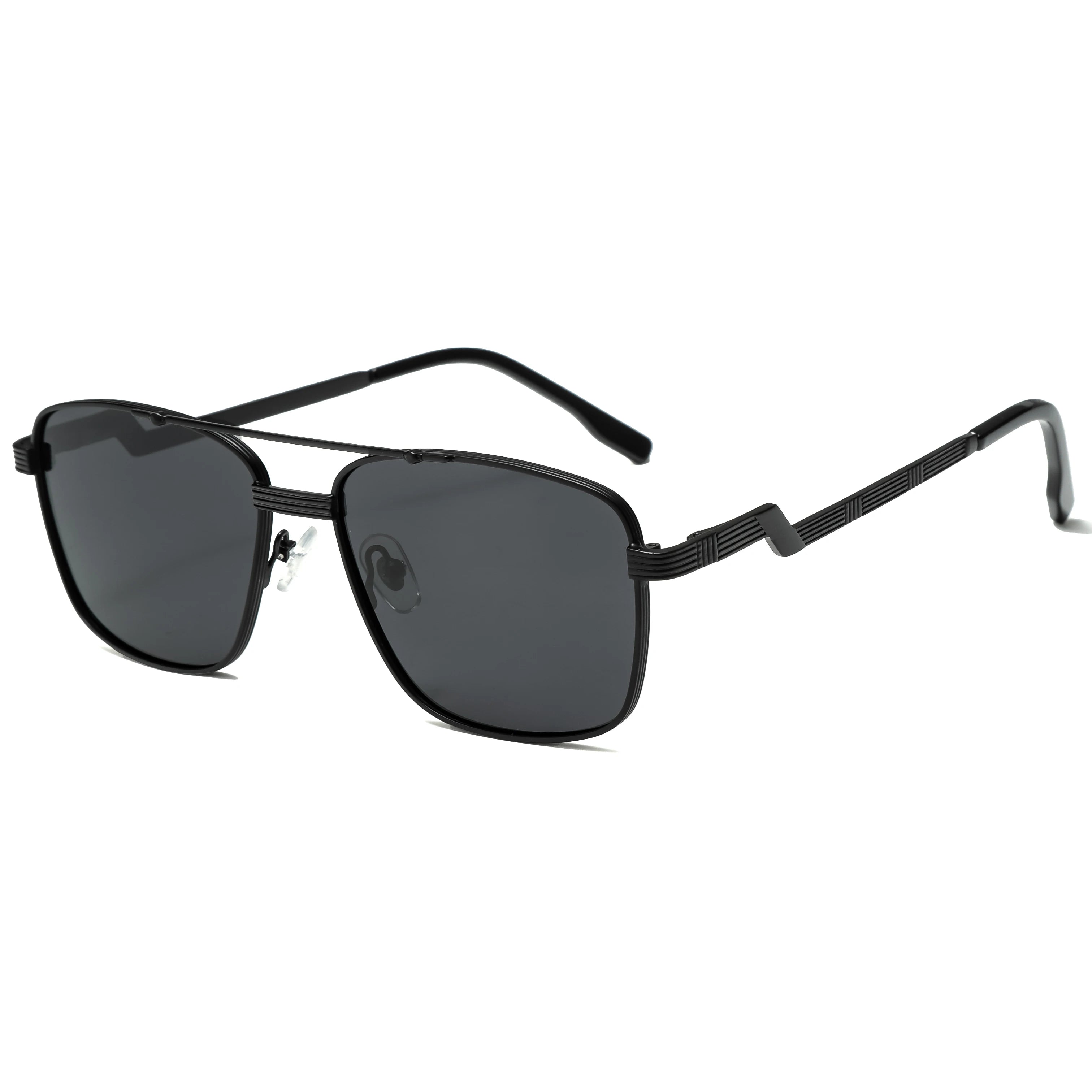 Gafas de Sol CATERSIDE Polarizadas | Lentes Planas y Doble Puente | Montura Metal | UV400