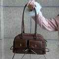 Bolso de Hombro Vintage para Mujer, Piel Sintética Mate
