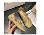 Mocasines de Diseñador con Punta Cuadrada | Ajuste Ancho | Cuero Suave | Novedad