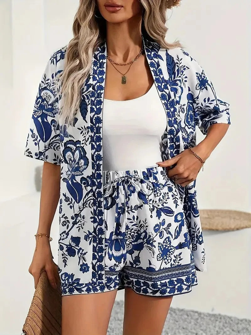 Conjunto Elegante Verano 2025 | Camisa Estampada Resort | Camisa Estampada