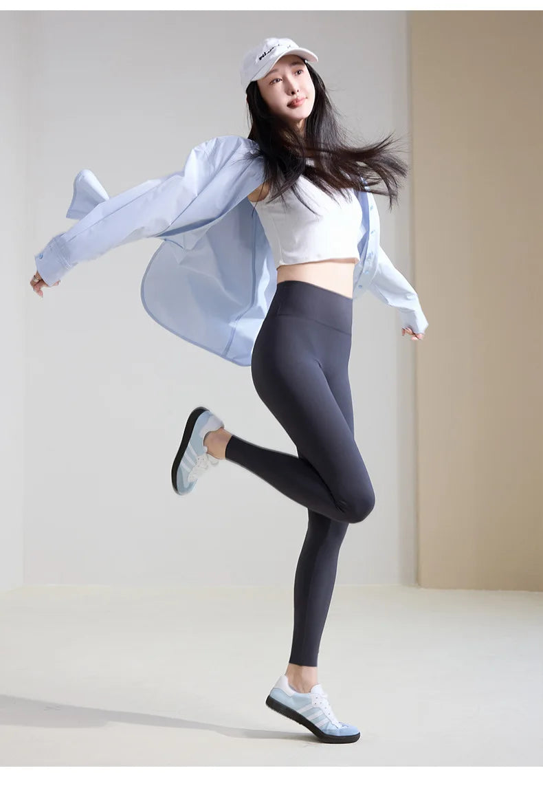 Leggings Piel Tiburón Sensación Desnuda | Sin Costuras Sexy Deportes | Mallas Ajustadas PV | Ticotrendy