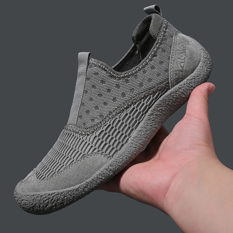 Zapatillas de Malla Transpirables para Hombre | Sin Cordones | Ligeras | Senderismo y Camping