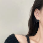 Pendientes de aro cuadrados rojos y negros reducidos geométricos para mujer, accesorios de joyería para mujer, regalos para amigos y familiares