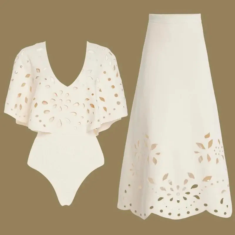 Traje de Baño de Lujo con Corte Láser - Diseño Exclusivo para la Playa