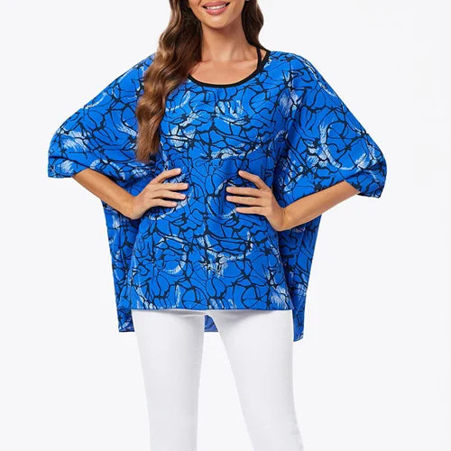 BHFlutter-camisa de talla grande para mujer, Top bohemio estampado, camiseta informal de gasa, 4XL, 5XL, 6XL, 2023