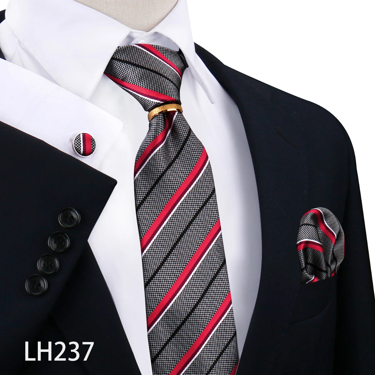 Set De Corbata Anillo Gemelos Pañuelo Accesorio De Traje Boda